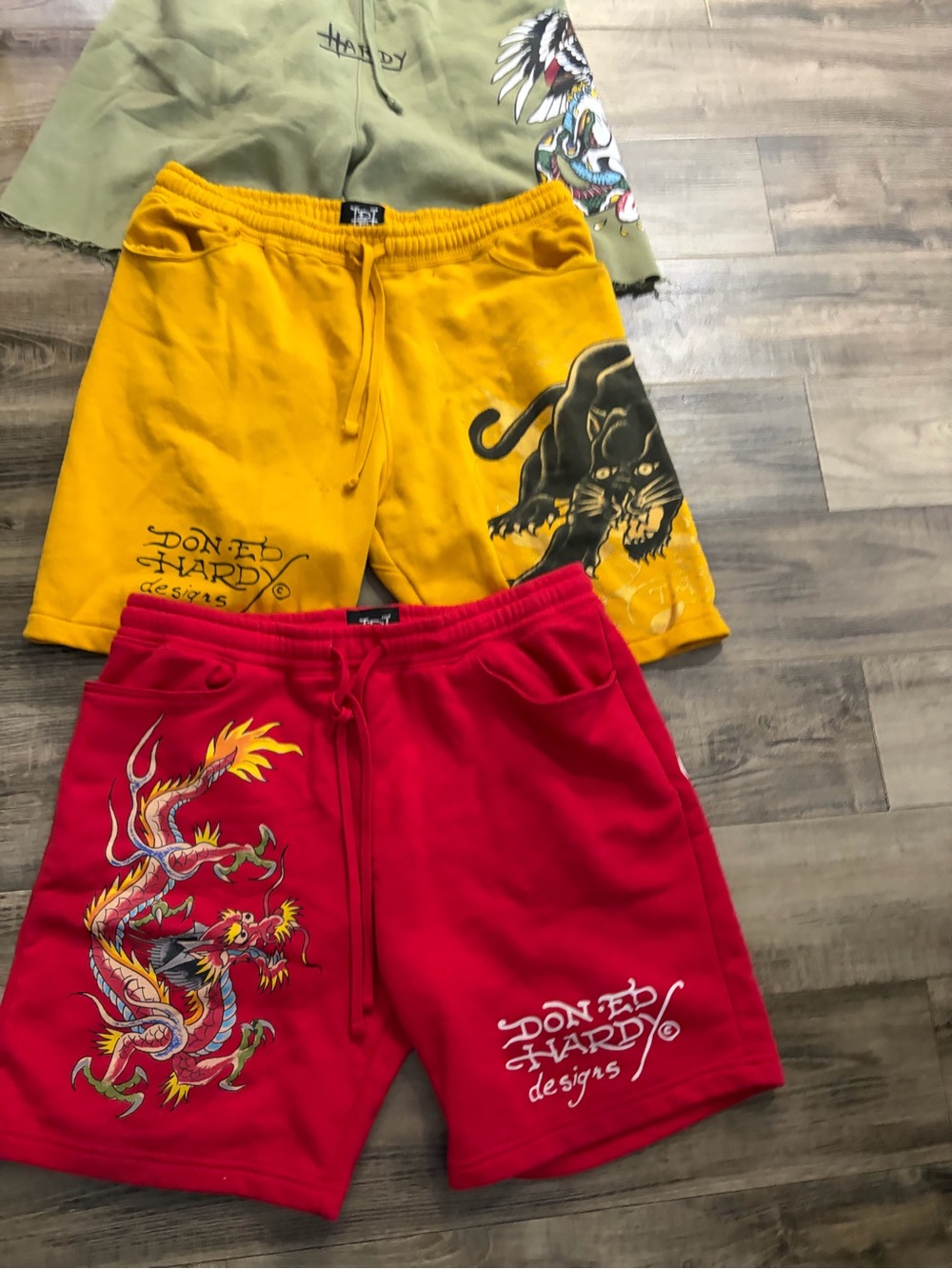 Ed Hardy  Sweat drawstring shorts lot